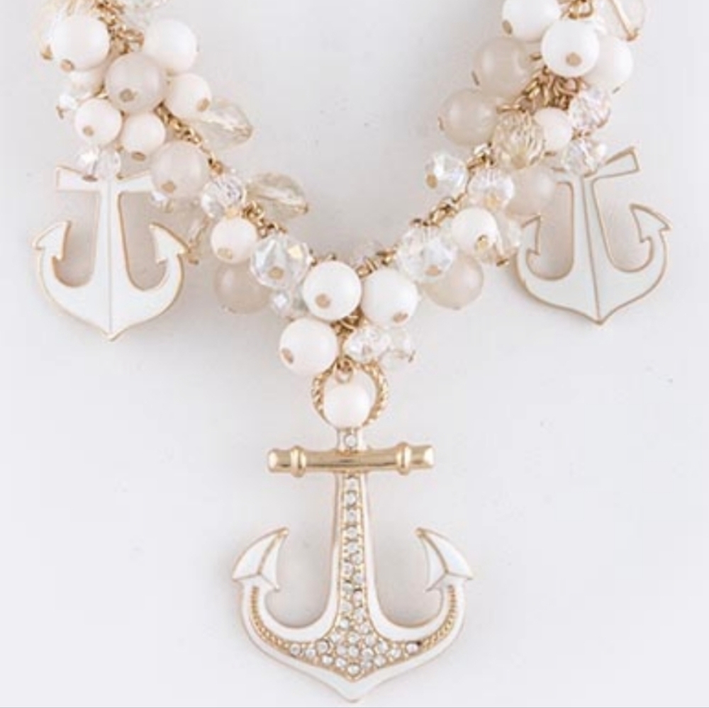 Anchor Charm Statement Necklace